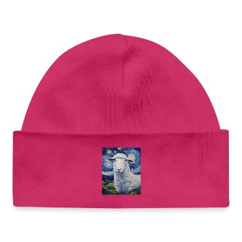 Mouton style Van Gogh Nuit étoilée - Bonnet bébé bio - blanc - Devant