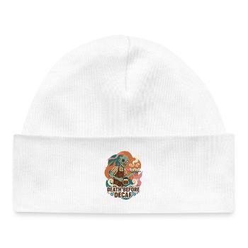 Death Before Decaf Barista - Baby Organic Mütze - Weiß - Vorne