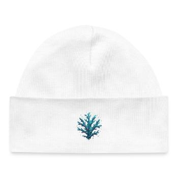 Abstract Coral - Baby Organic Beanie - white - Front
