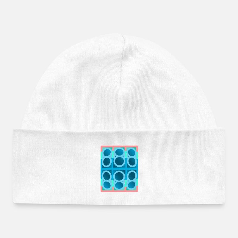 motif bleu, art graphique - Bonnet bébé bio - blanc