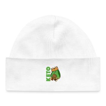 Keto King – Low Carb & High Fat Lifestyle Design - Baby Organic Beanie - white - Front