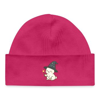 Kawaii Wizard Bunny with Starry Hat - Baby Organic Beanie - white - Front