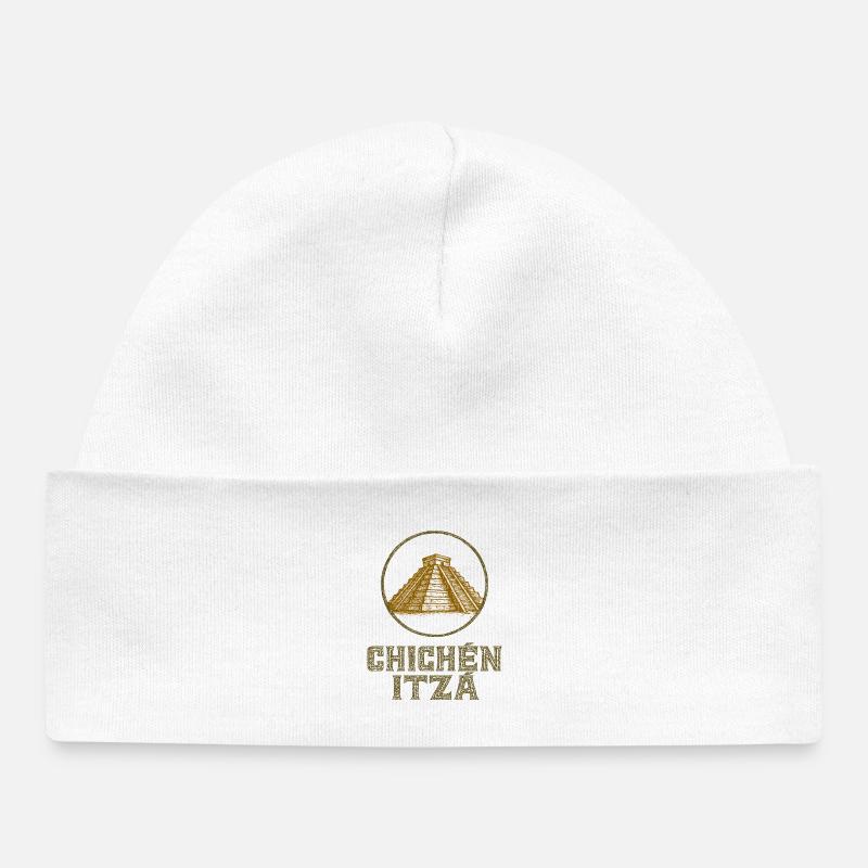 Chichen Itza Temple Vintage - Bonnet bébé bio - blanc