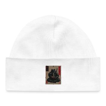 Samurai Cat Ramen Japan Streetwear Design - Baby Organic Beanie - white - Front