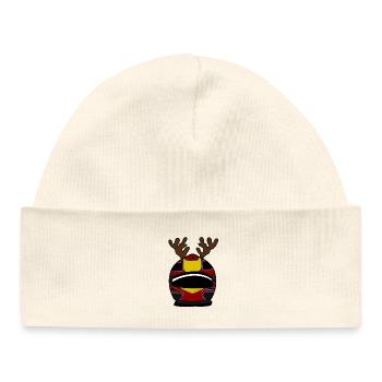 Rentier Helm  - Baby Organic Mütze - Weiß - Vorne