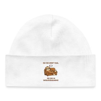 Sloth Power Saving Mode Design - Baby Organic Beanie - white - Front