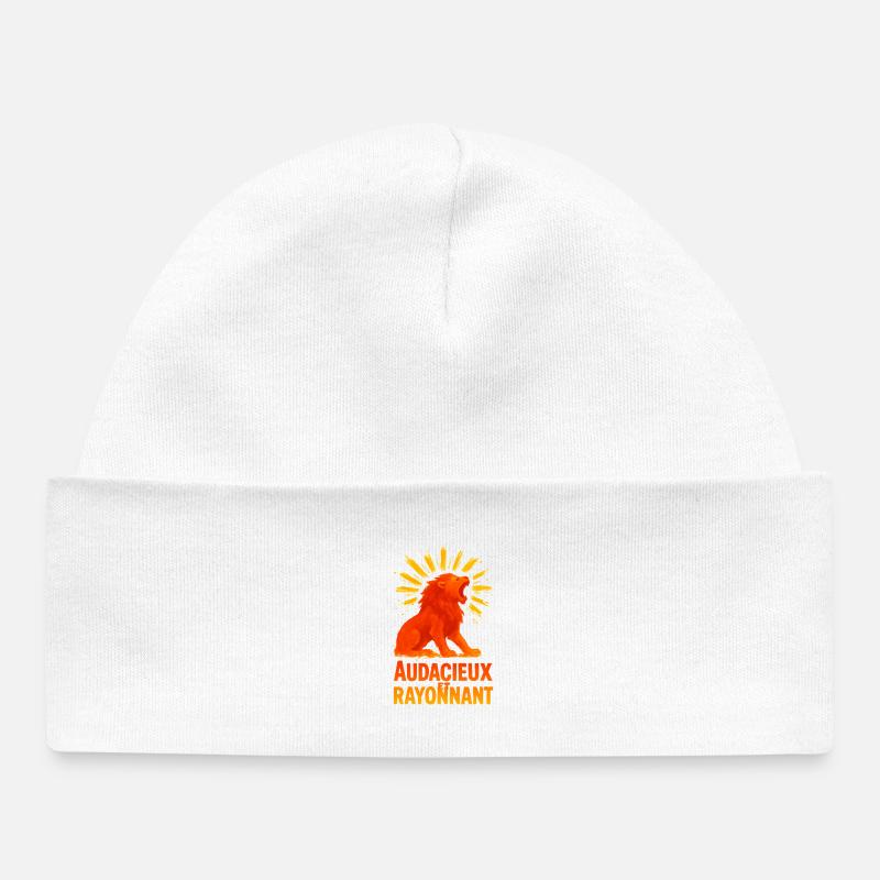 Signe astrologique du Lion - Astrologie - Bonnet bébé bio - blanc