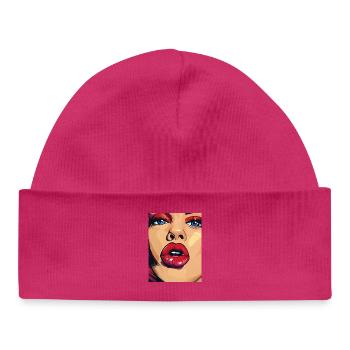 Pop Art Lipstick Look - Baby Organic Beanie - white - Front
