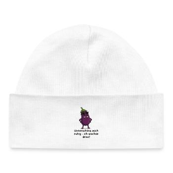 Aubergine - Sous-estime-moi caricature discrètement - Bonnet bébé bio - blanc - Devant