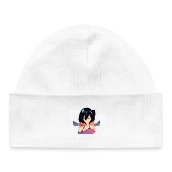 Sad Waifu Anime Girl Kawaii Otaku Anime Waifu - Baby Organic Beanie - white - Front