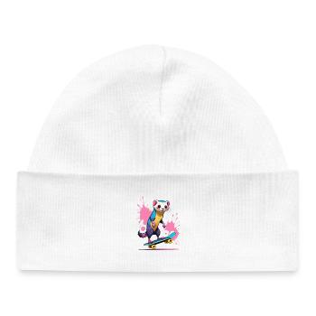 Éclaboussure de peinture Skateferret coloré - Bonnet bébé bio - blanc - Devant