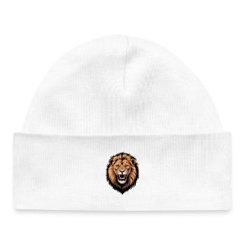 Lion vectoriel enflammé - Bonnet bébé bio - blanc - Devant