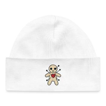 Voodoo Heart Stitch Doll - Baby Organic Beanie - white - Front