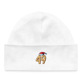 49 Number Biscuit Christmas - Baby Organic Beanie - white - Front