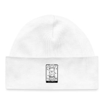 Memento Mori – Classic Hourglass Design - Baby Organic Beanie - white - Front