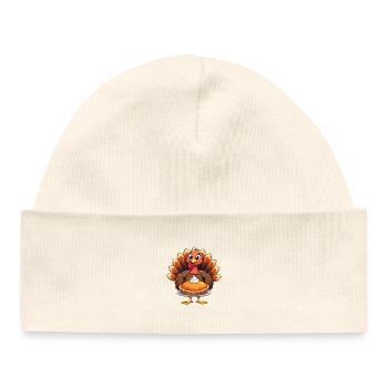 Thanksgiving Drôle Dinde de Thanksgiving - Bonnet bébé bio - blanc - Devant