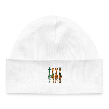 Giraffe Quartet Cozy Winter Christmas  - Baby Organic Beanie - white - Front