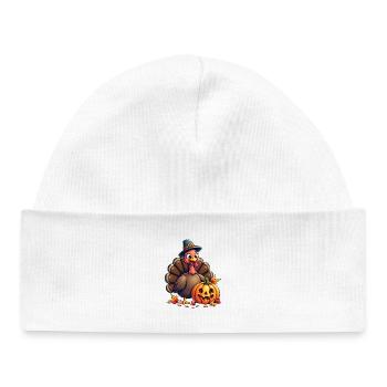 Thanksgiving Drôle Dinde de Thanksgiving - Bonnet bébé bio - blanc - Devant