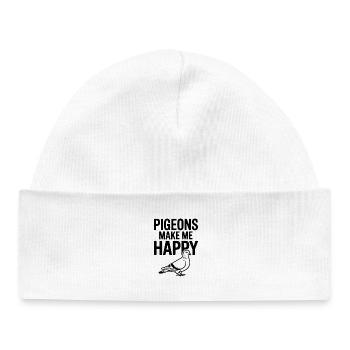 Pigeons Make Me Happy - Baby Organic Beanie - white - Front