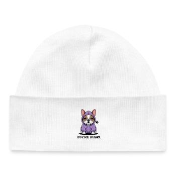 Trop froid pour aboyer : style bouledogue décontracté - Bonnet bébé bio - blanc - Devant