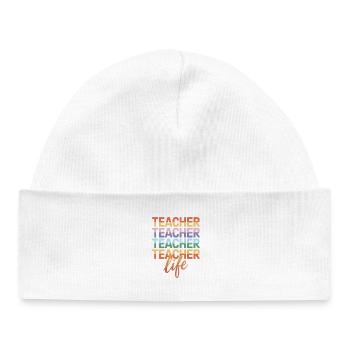 Teacher Teacher Teacher Teacher Life Lehrer - Baby Organic Mütze - Weiß - Vorne