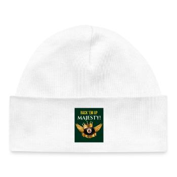 Rack 'Em Up, Majesty! – King of the Pool - Baby Organic Beanie - white - Front