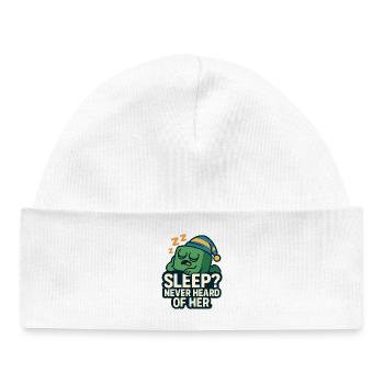 Sleep? Never Heard of Her - Baby Organic Mütze - Weiß - Vorne