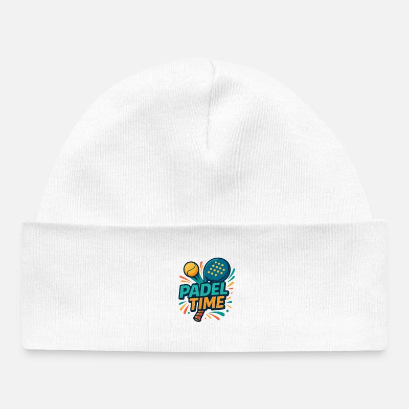 Explosion de couleurs du temps du Padel - Bonnet bébé bio - blanc