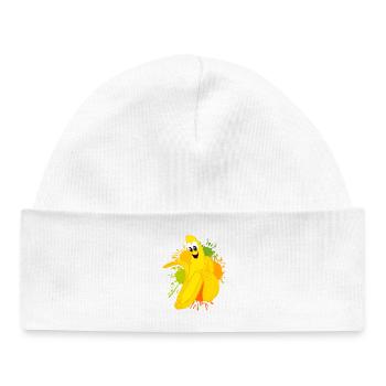 Cheerful banana color explosion - Baby Organic Beanie - white - Front
