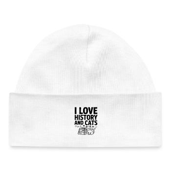 I Love History and Cats - Baby Organic Beanie - white - Front
