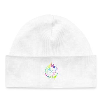 Music Vinyl Turntable DJ Equalizer Retro - Baby Organic Beanie - white - Front