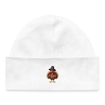 Thanksgiving Drôle Dinde de Thanksgiving - Bonnet bébé bio - blanc - Devant