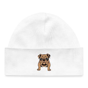 Bulldogge Hunde T-shirt Hundeshirt Geschenk  - Baby Organic Mütze - Weiß - Vorne