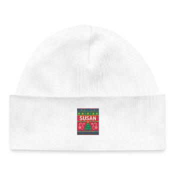 Art tricoté de Noël de Susan - Bonnet bébé bio - blanc - Devant