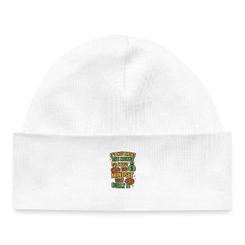 Mentalité avant l’argent, citation motivationnelle - Bonnet bébé bio - blanc - Devant