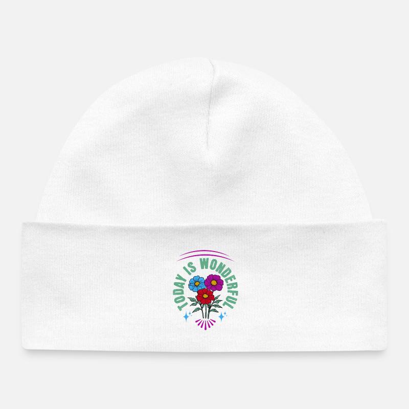 Motivation Today est merveilleuse - Bonnet bébé bio - blanc