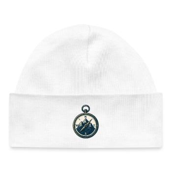 Compass Mountain Trek Azimut Hiking Gift - Baby Organic Beanie - white - Front
