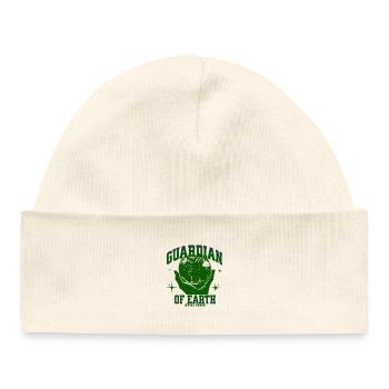 Gardien de la Terre de la Terre - Illustration de la Main Verte - Bonnet bébé bio - blanc - Devant