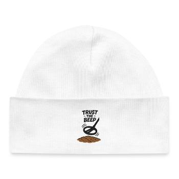 Trust The Beep Treasure Hunt Design - Baby Organic Beanie - white - Front