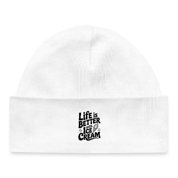 La vie est meilleure avec la crème - Bonnet bébé bio - blanc - Devant