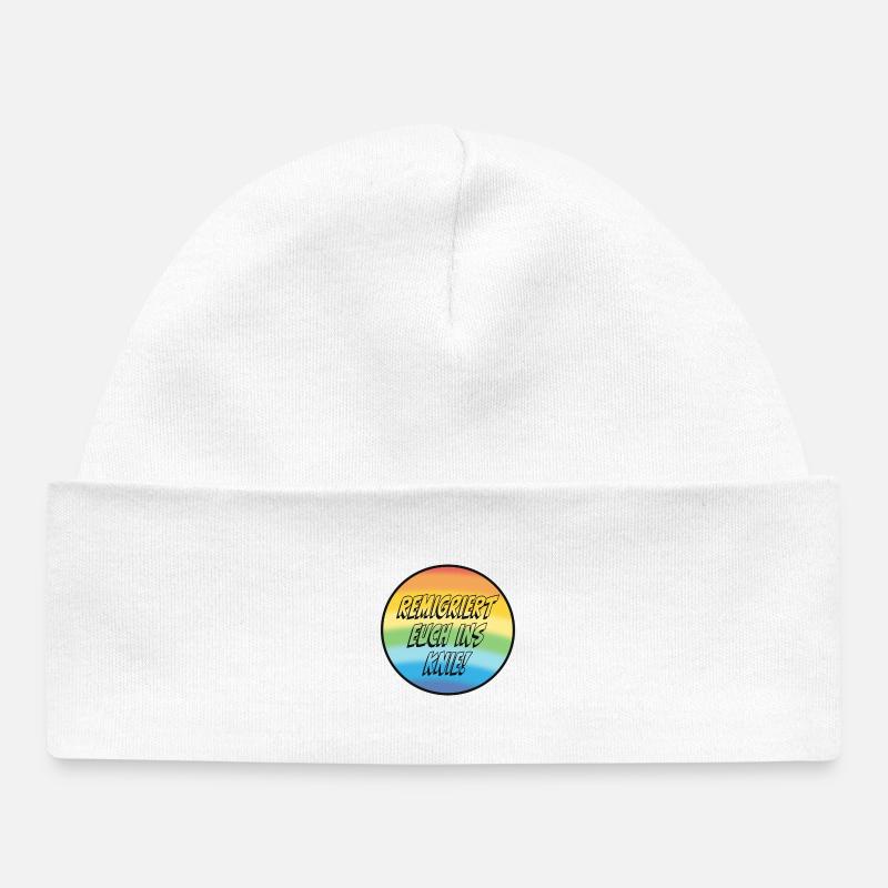 Mettez-vous à genoux ! - Bonnet bébé bio - blanc