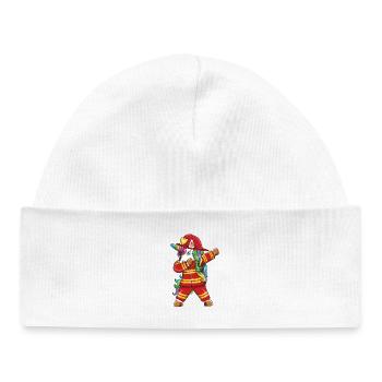 Dabbing Einhorn-Feuerwehrmann Papa Ersthelfer Gi - Baby Organic Mütze - Weiß - Vorne