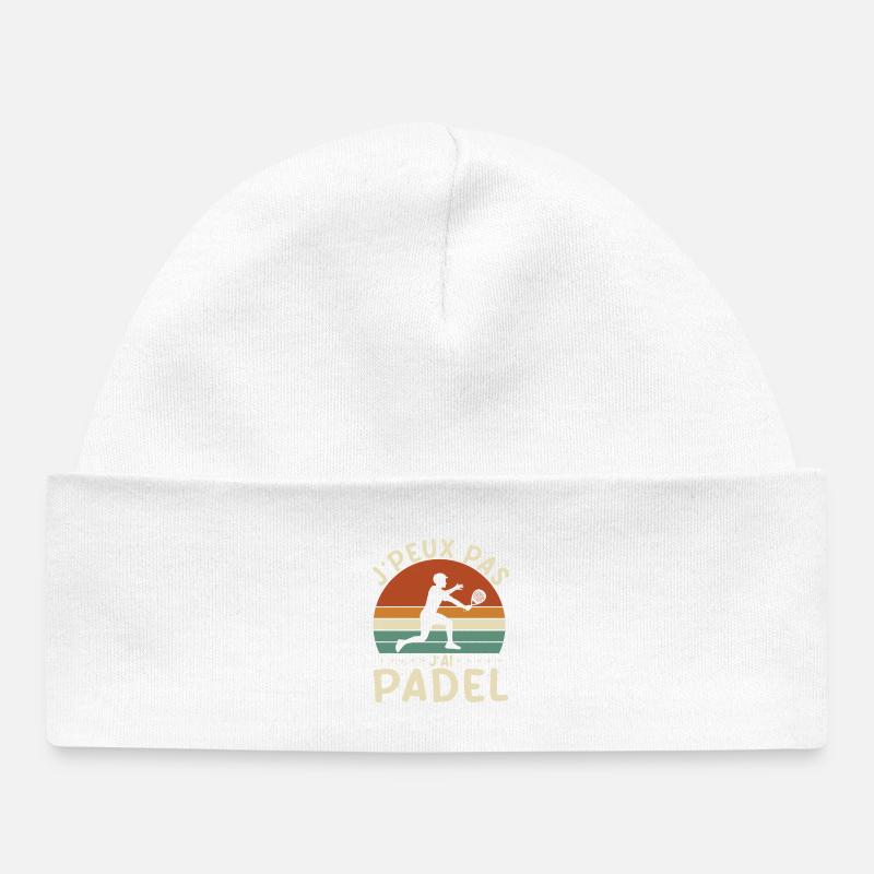 Je peux pas j ai padel - Bonnet bébé bio - blanc