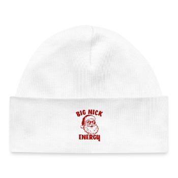 Weihnachtsmann, lustiges Weihnachten, große Nick-E - Baby Organic Mütze - Weiß - Vorne