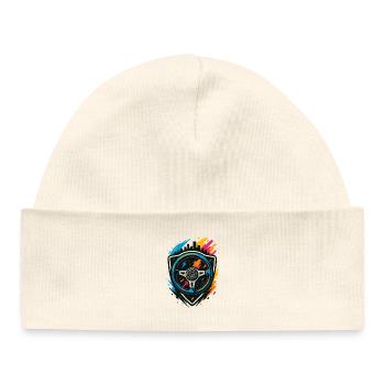 Drift steering wheel neon, racing street shirt - Baby Organic Beanie - white - Front