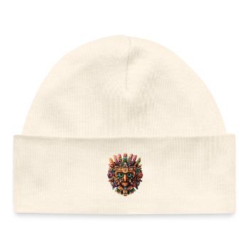 Colorful Aztec Mask Color Explosion - Baby Organic Beanie - white - Front