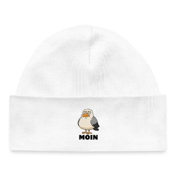 Möwe - Moin - Nordsee - Geschenk - Baby Organic Mütze - Weiß - Vorne