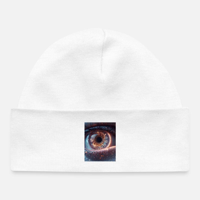 Feu de l’Œil Cosmique - Bonnet bébé bio - blanc