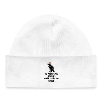 Christmas Crisis Humor Funny Phrase Gift Idea Christmas - Baby Organic Beanie - white - Front