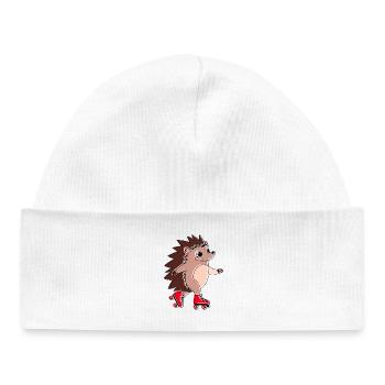 Hedgehog on rollerblades - Niglo on rollerblades - Baby Organic Beanie - white - Front